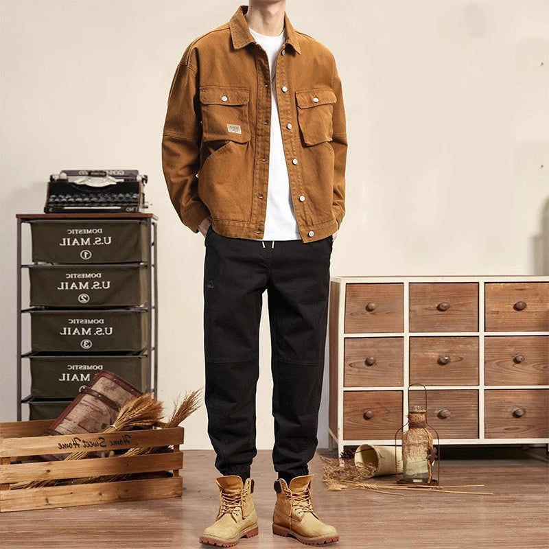 Herren Lässige Utility Jacke mit praktischen Taschen Drune