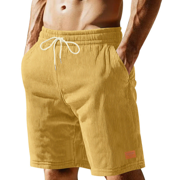 Herren nan lässige Bermudashorts aus feinstrukturiertem Baumwollmix mit elastischem Bund und Kordelzug Drune