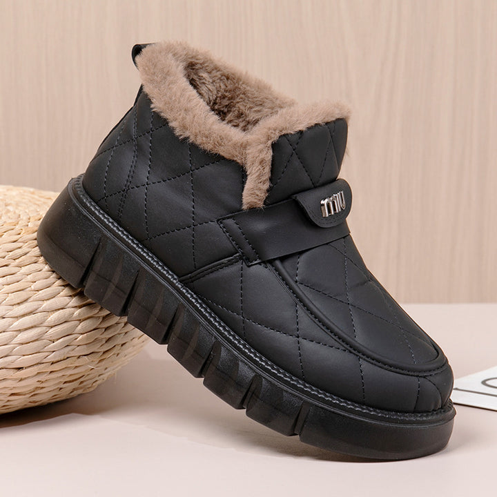 Damen Weiche und gefütterte Winterstiefel mit praktischer Klettverschlussfunktion Drune