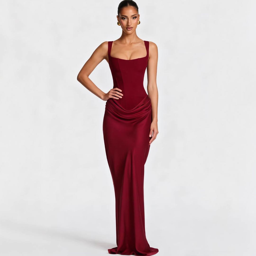 Damen Elegantes und figurbetontes Abendkleid mit vollständig gefüttertem Rock Drune