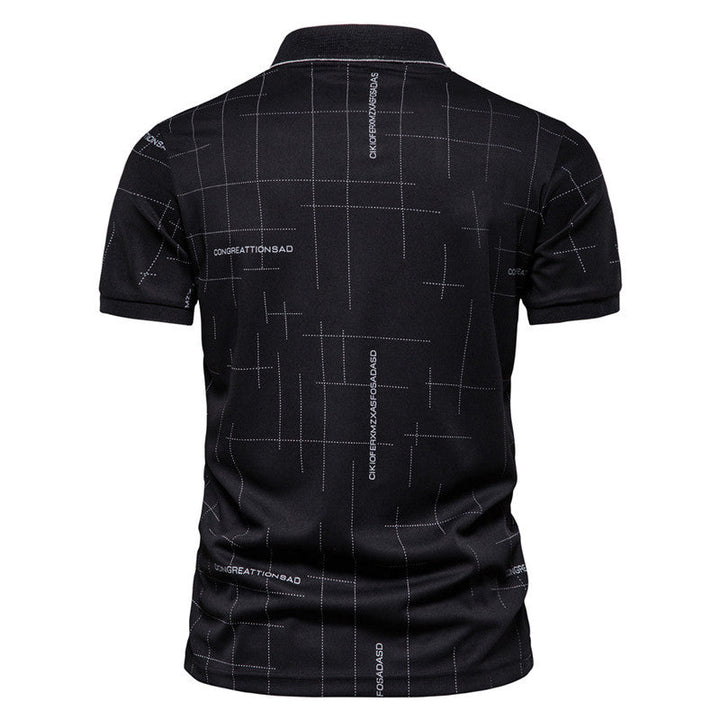 Herren Poloshirt mit modernem grafischen Druck und atmungsaktiver Funktion Drune