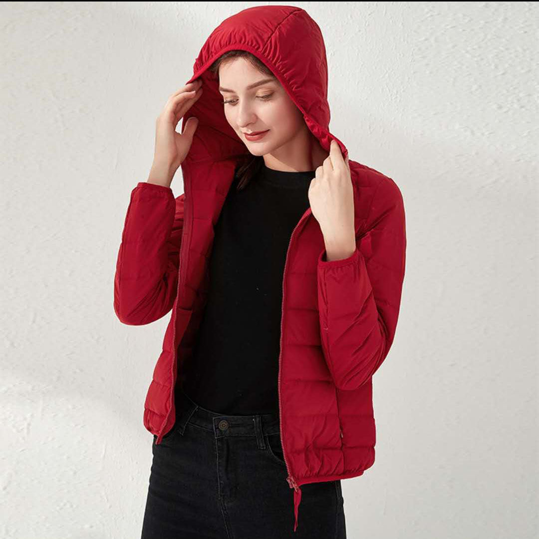 Damen Leichte gesteppte Kurzjacke mit Stehkragen und tailliertem Schnitt Drune