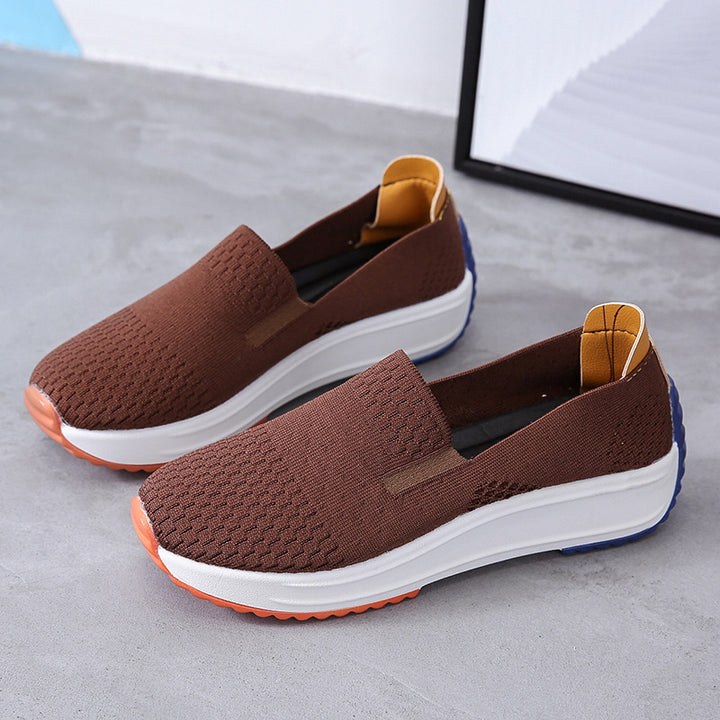 Damen Slip-On Plateausneaker mit gestricktem Obermaterial Drune