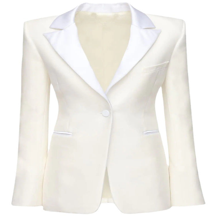 Damen Strukturierter Schulterblazer im Retro‑Tailoring Drune