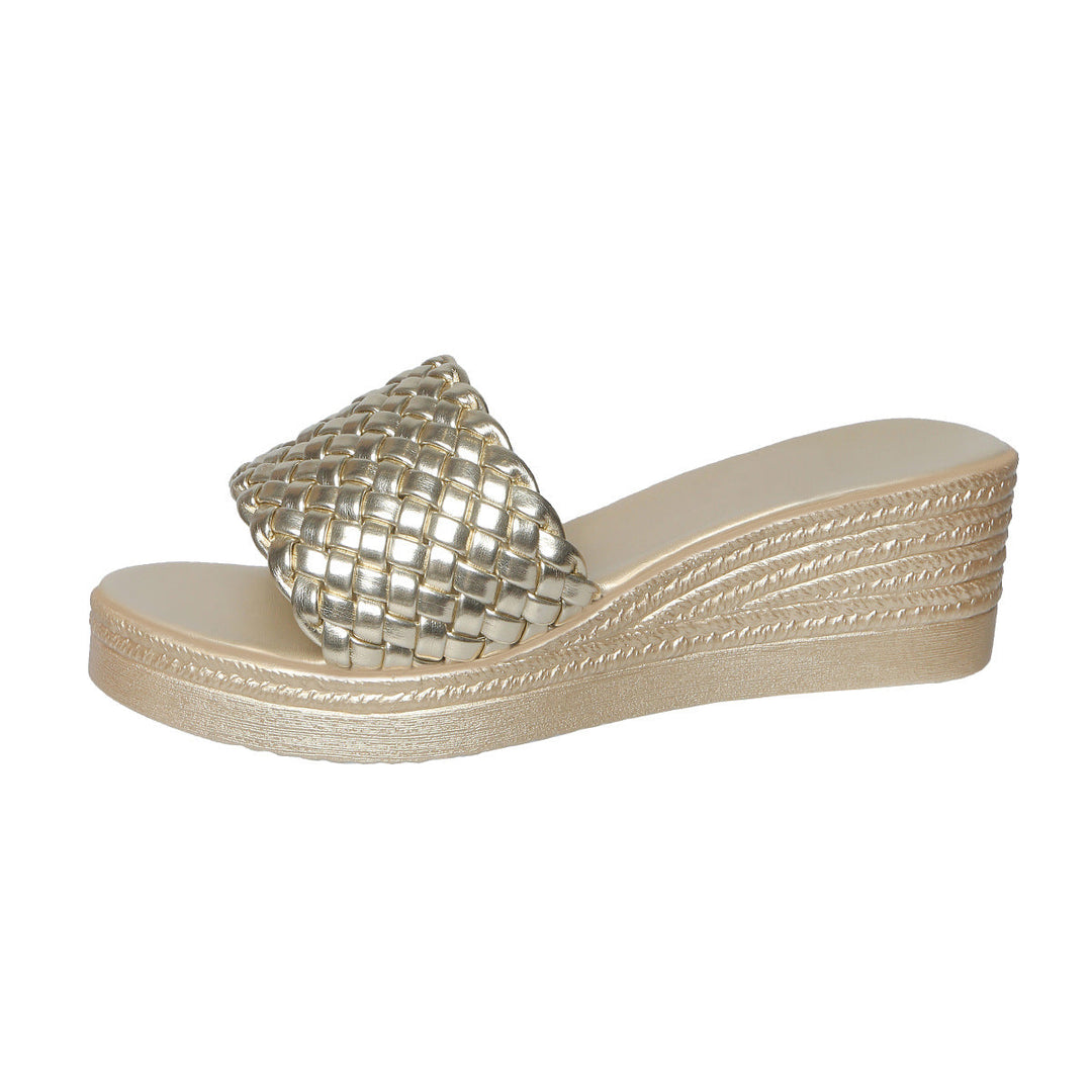 Damen Wedge-Sandalen mit geflochtenem Riemen und ergonomischer Sohle Drune