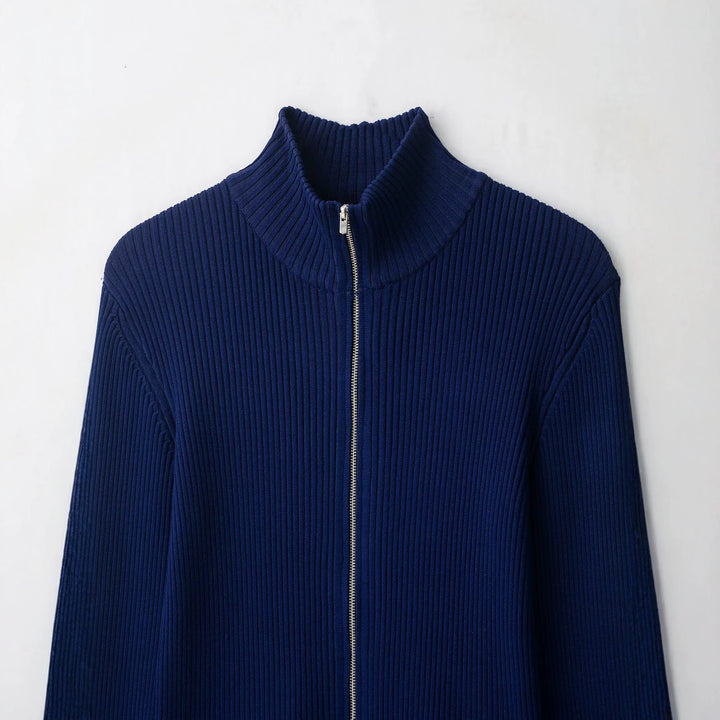 Damen Rippstrick-Cardigan mit Stehkragen und durchgehendem Reißverschluss Drune