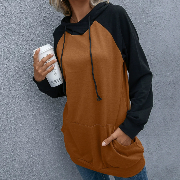 Drune | Hoodie Lockere Passform Weiches Strickmaterial Raglanärmel Kapuze mit Kordelzug