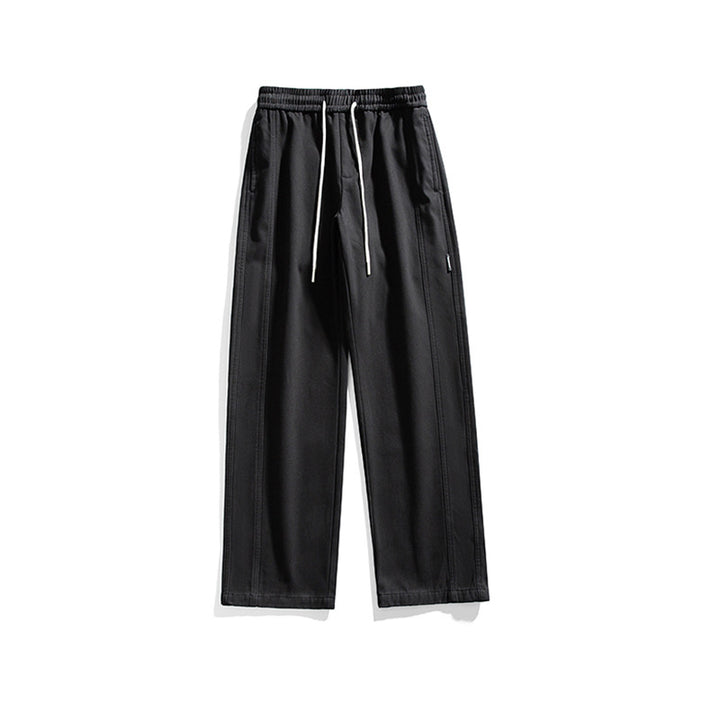 Herren Straight-Cut Freizeit‑Hose mit elastischem Bund, Tunnelzug und dekorativen Nahtpasse Drune