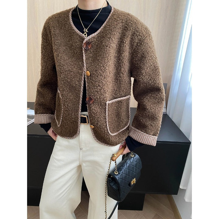 Damen lässige Strickjacke mit originellem Design und dekorativen Knopfdetails Drune