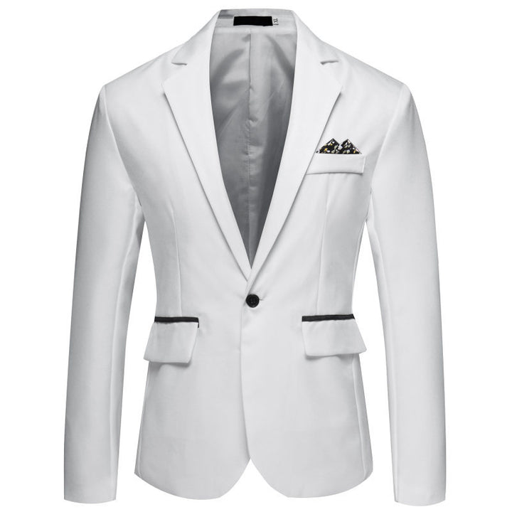 Herren Slim-Fit Smoking-Sakko mit Ein-Knopf‑Verschluss und kontrastierten Pattentaschen Drune
