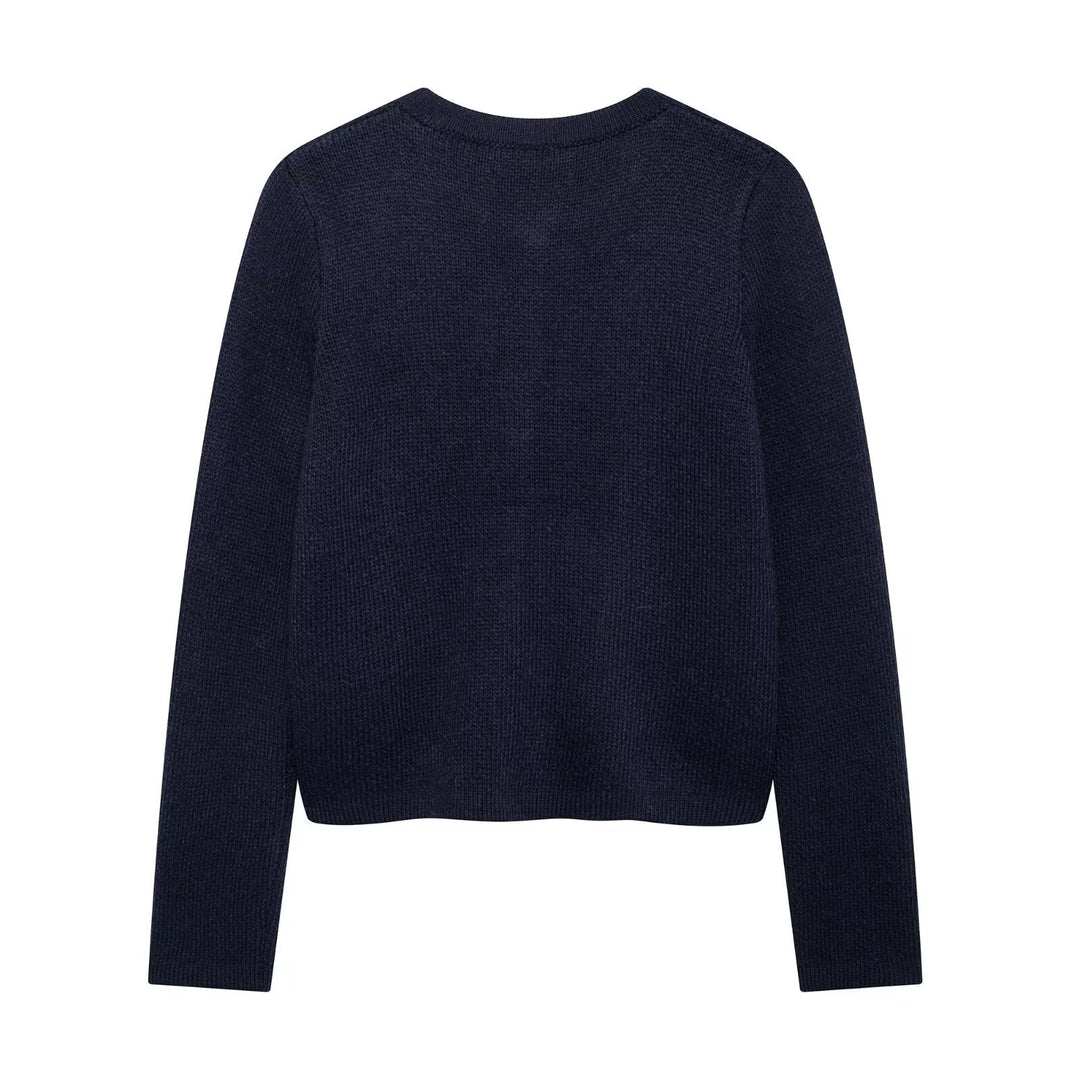 Damen Strickjacke mit schimmernden Knöpfen und Taschen Drune