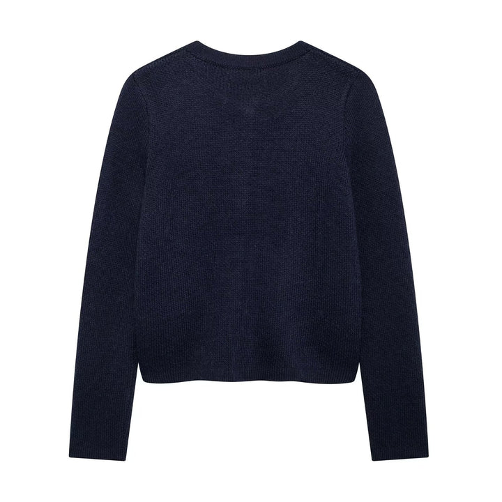Damen Strickjacke mit schimmernden Knöpfen und Taschen Drune
