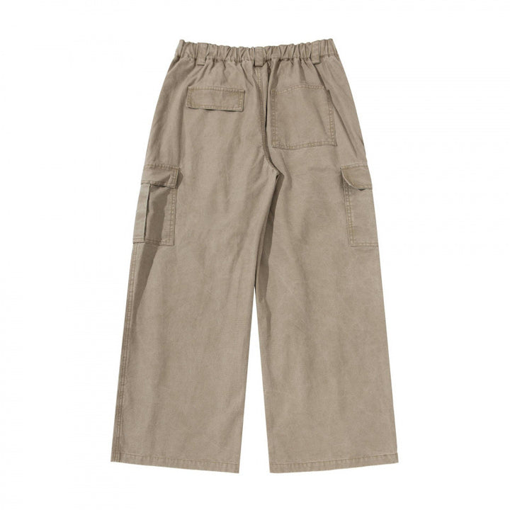 Damen Weite Cargo-Culotte-Hose aus Baumwollmix mit großen aufgesetzten Pattentaschen Drune