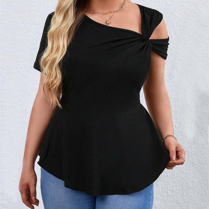 Damen Oberteil mit asymmetrischem Cut-Out und raffiniertem Wickeldesign Drune