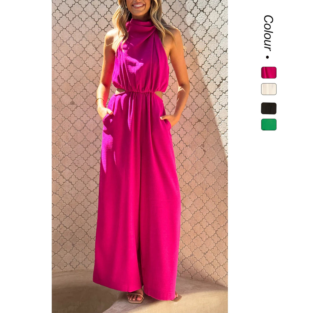 Damen Jumpsuit mit seitlichen Cut-Outs und komfortablem Weitbein-Design Drune