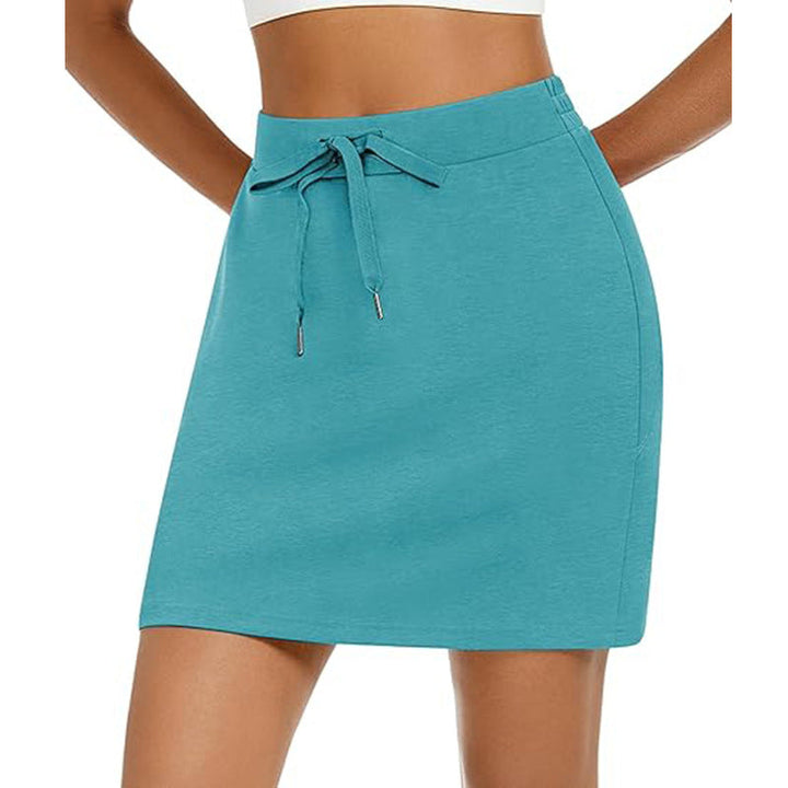 Damen Sportlicher Minirock mit Verstellbarem Kordelzug und Seitlichen Taschen Drune