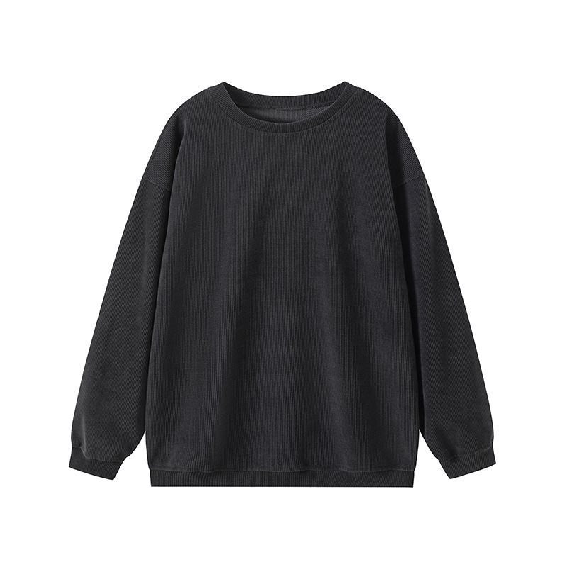 Damen Lässiges Sweatshirt mit Rippstruktur und weitem Schnitt Drune