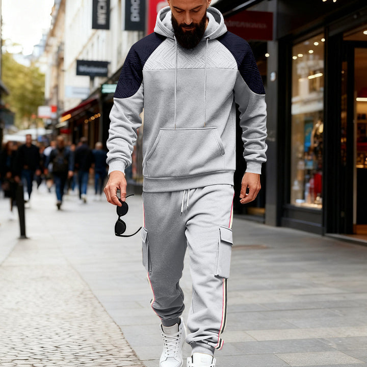 Herren nan zweiteiliges Utility-Freizeitset mit Kapuzenpullover und Cargo-Jogginghose Drune