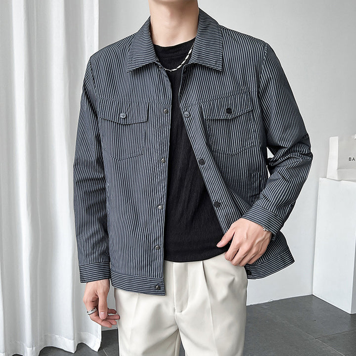 Herren Modische Übergangsjacke mit Streifen Drune