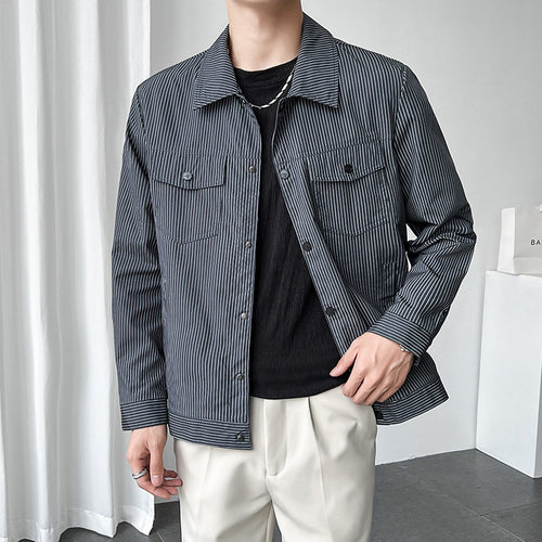 Herren Modische Übergangsjacke mit Streifen Drune