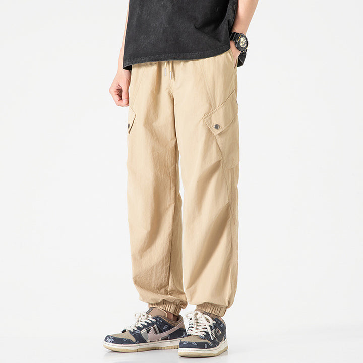 Herren utilitarische Cargo-Joggerhose mit Tunnelzugbund, Mehrfachtaschen und elastischem Knöchelabschluss Drune