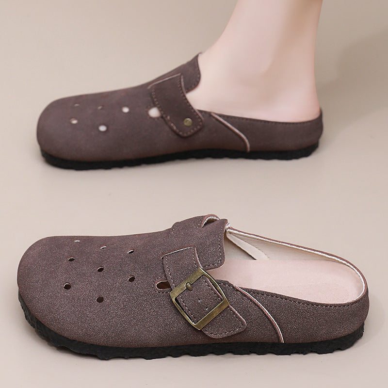 Damen nan lässiger Clog-Slipper mit verstellbarer Schnalle und ergonomischem Komfortfußbett Drune