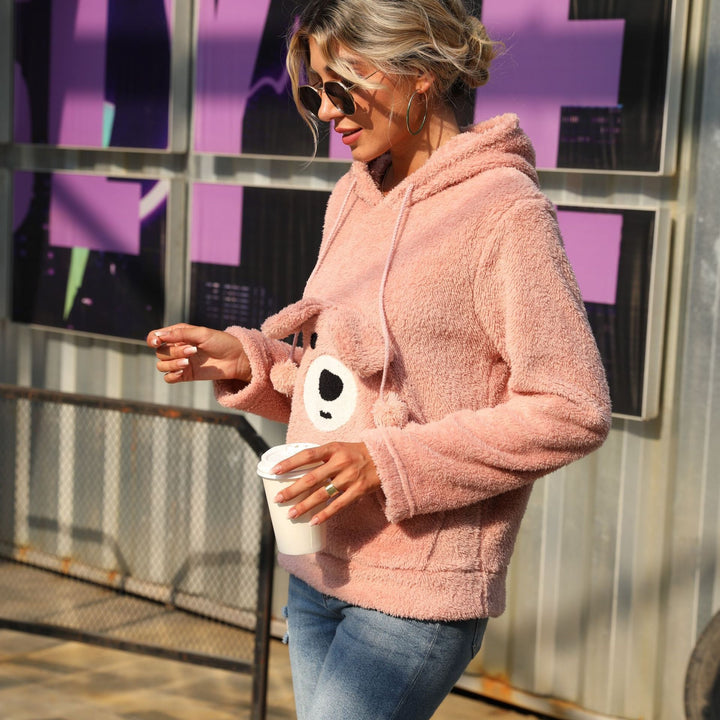 Damen Kuscheliger Hoodie mit tierischem Motiv Drune