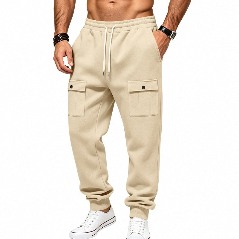 Herren Cargo-Jogginghose mit elastischem Bund und aufgesetzten Klappentaschen Drune