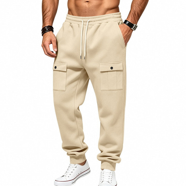 Herren Cargo-Jogginghose mit elastischem Bund und aufgesetzten Klappentaschen Drune