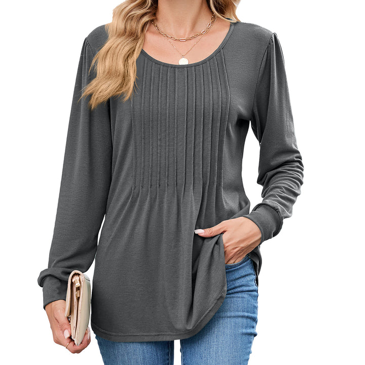 Damen Langarmshirt mit dekorativen Falten Drune