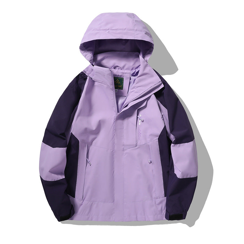 Herren wind- und wasserabweisende Outdoor-Hoodiejacke mit Belüftungsnetz, verstellbarer Kapuze und verdeckter Frontblende Drune