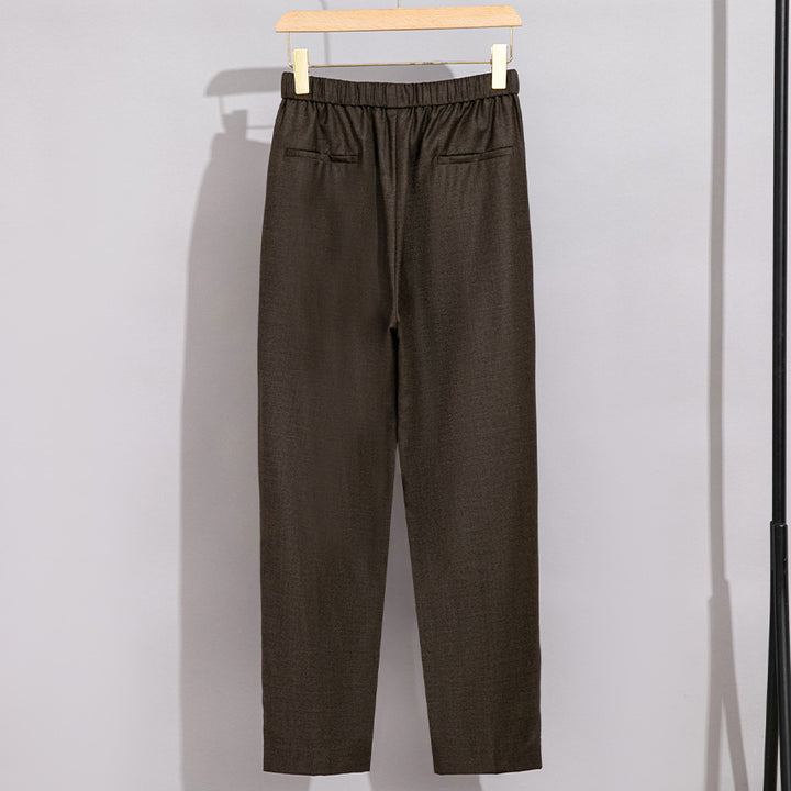 Damen Relaxed-Hose mit elastischem Bund, Tunnelzug und geradem Bein Drune