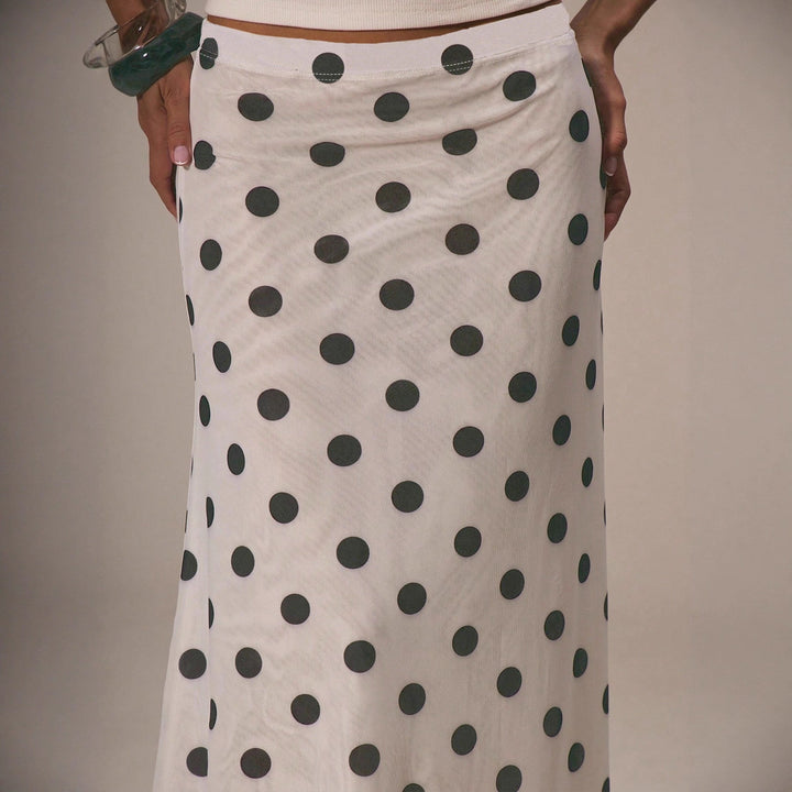Damen Eleganter Maxirock mit Punkten Drune