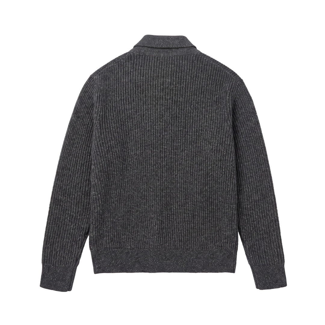 Herren Strickpullover mit Polokragen und markanter Rippenstruktur Drune