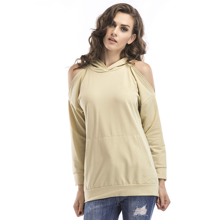 Damen Sweatshirt mit Off-Shoulder Design und bequemer Passform Drune