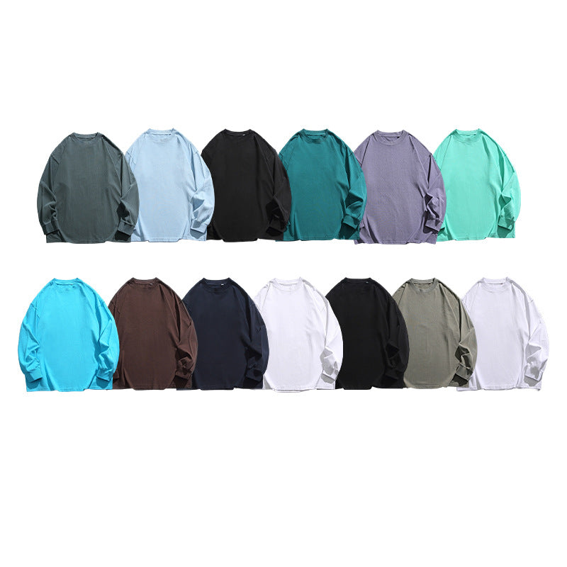 Unisex Weites Oversize-Langarmshirt im Heavyweight-Slouch-Stil mit Drop-Shoulder Drune
