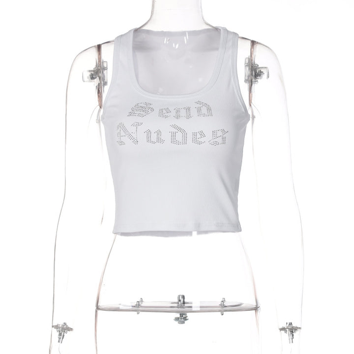 Damen Crop-Top mit funkelndem Schriftzug Drune