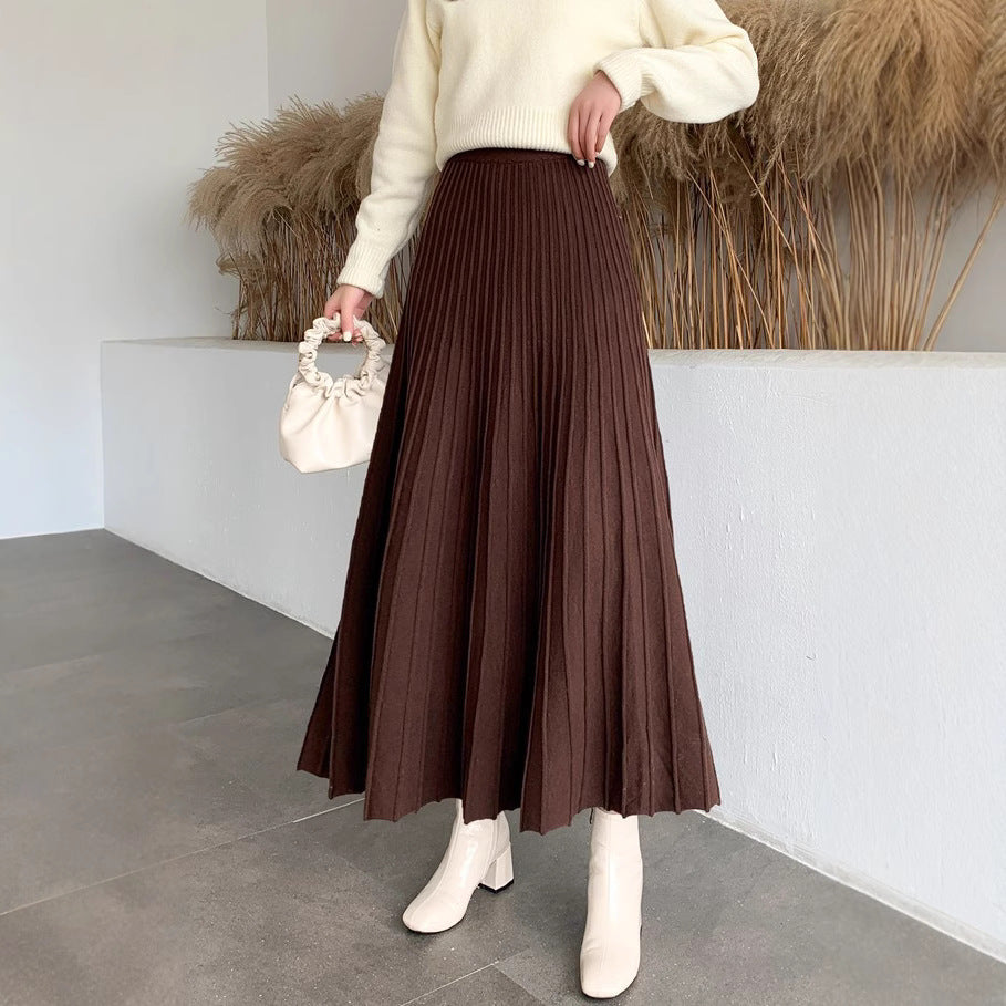 Damen Eleganter Plissee-Rock Drune