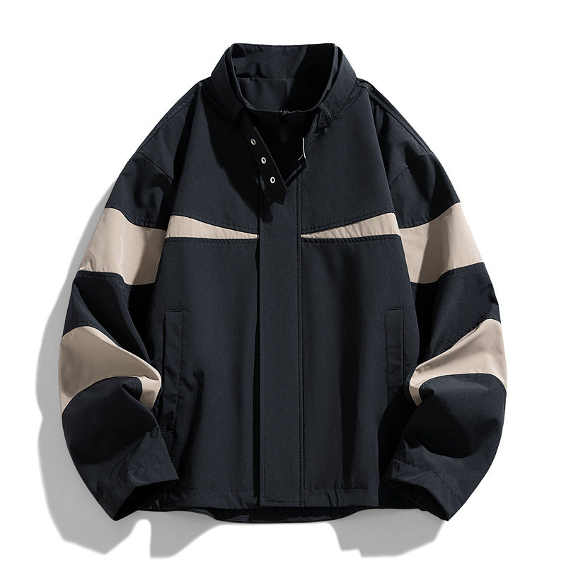 Herren Modische Sportjacke mit hohem Kragen Drune