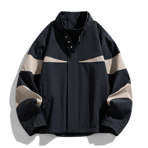 Herren Modische Sportjacke mit hohem Kragen Drune