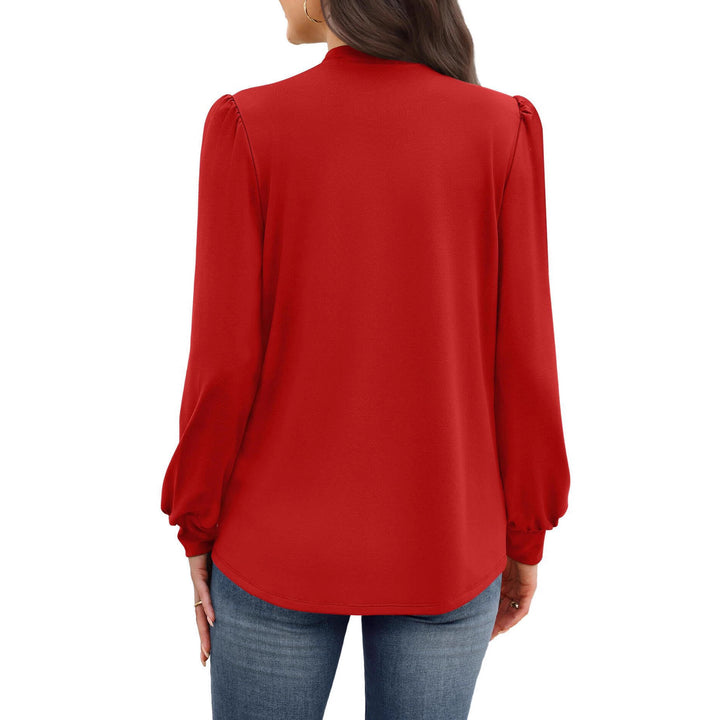Damen elegante Bluse mit Puffärmeln Drune