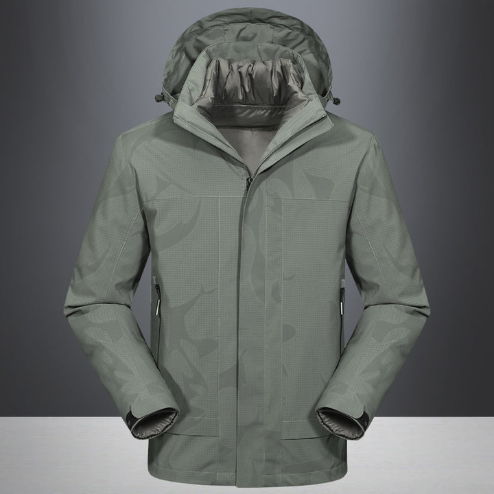Herren Wasserdichte Outdoorjacke mit Kapuze und atmungsaktivem Ripstop-Material Drune