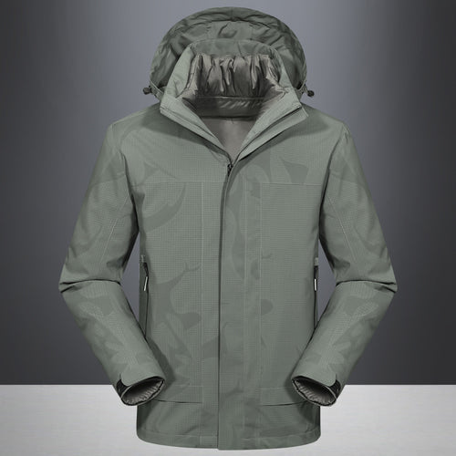 Herren Wasserdichte Outdoorjacke mit Kapuze und atmungsaktivem Ripstop-Material Drune