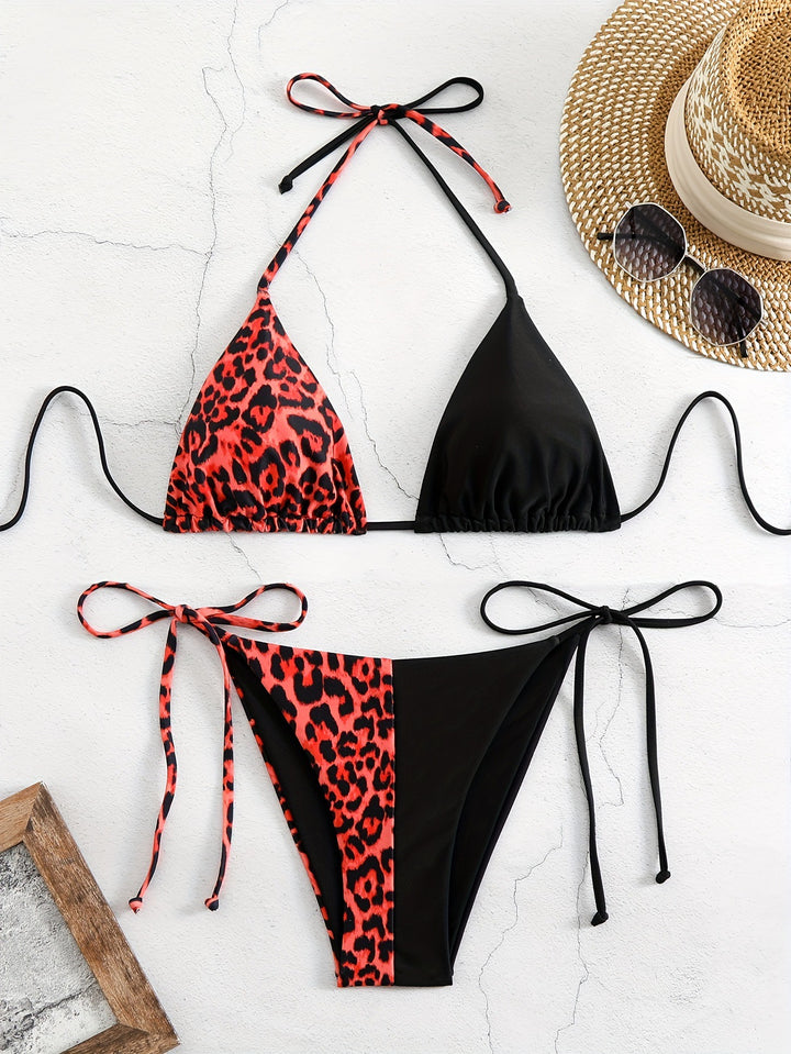 Damen Dreieck-Bikini mit raffiniertem Tiermuster Drune