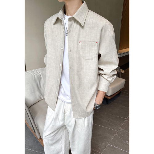 Herren Modische Langarm-Hemdjacke Drune