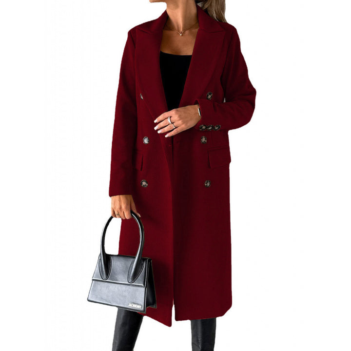 Damen Eleganter Doppelreihiger Mantel mit hochmodernem Schnitt Drune