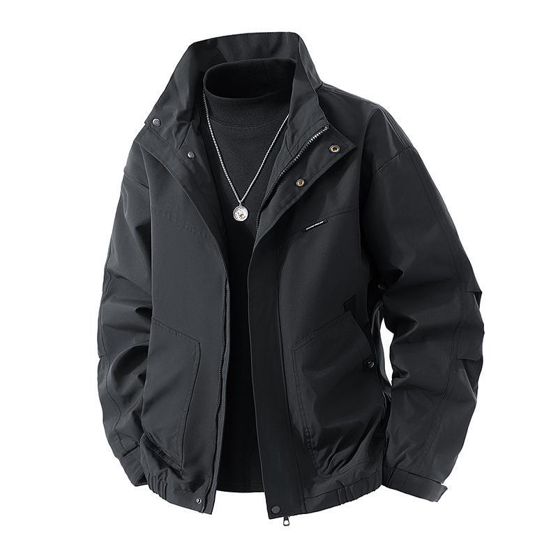 Herren Leichte technische Freizeitjacke mit Stehkragen, verdecktem Reißverschluss und elastischem Saum Drune