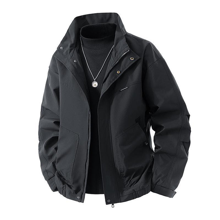 Herren Leichte technische Freizeitjacke mit Stehkragen, verdecktem Reißverschluss und elastischem Saum Drune