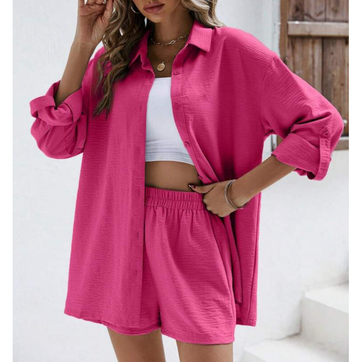 Damen lässiges Oberteil und Shorts Set Drune