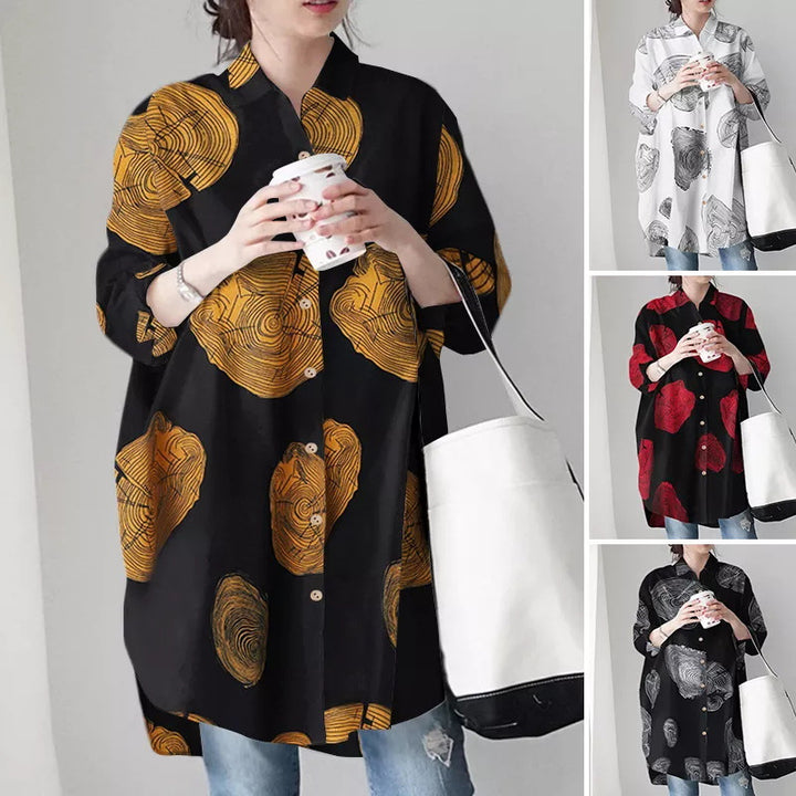 Frauen Oversized Knopf-Down Hemd Drune